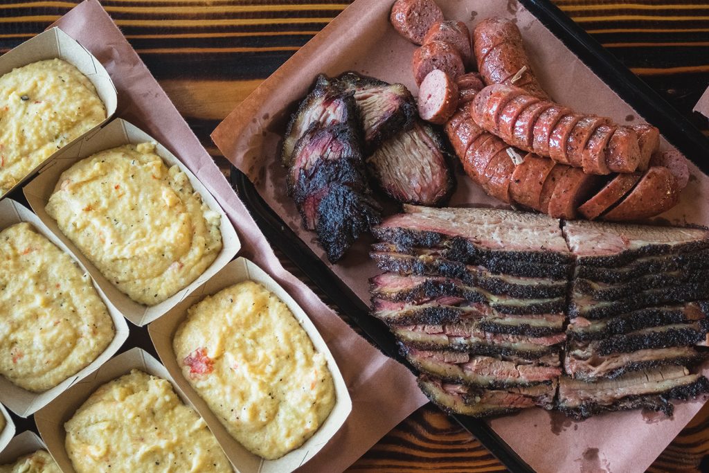 Meat and potatoes from Evie Mae's Pit Barbecue.