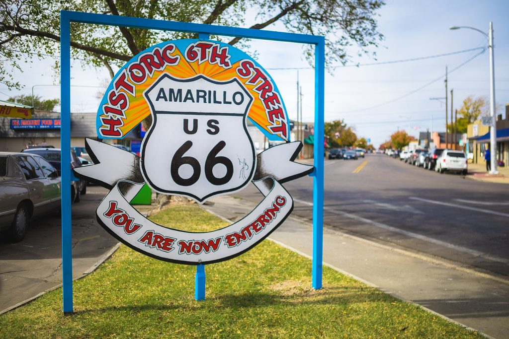 Route 66 sign in Amarillo, Texas